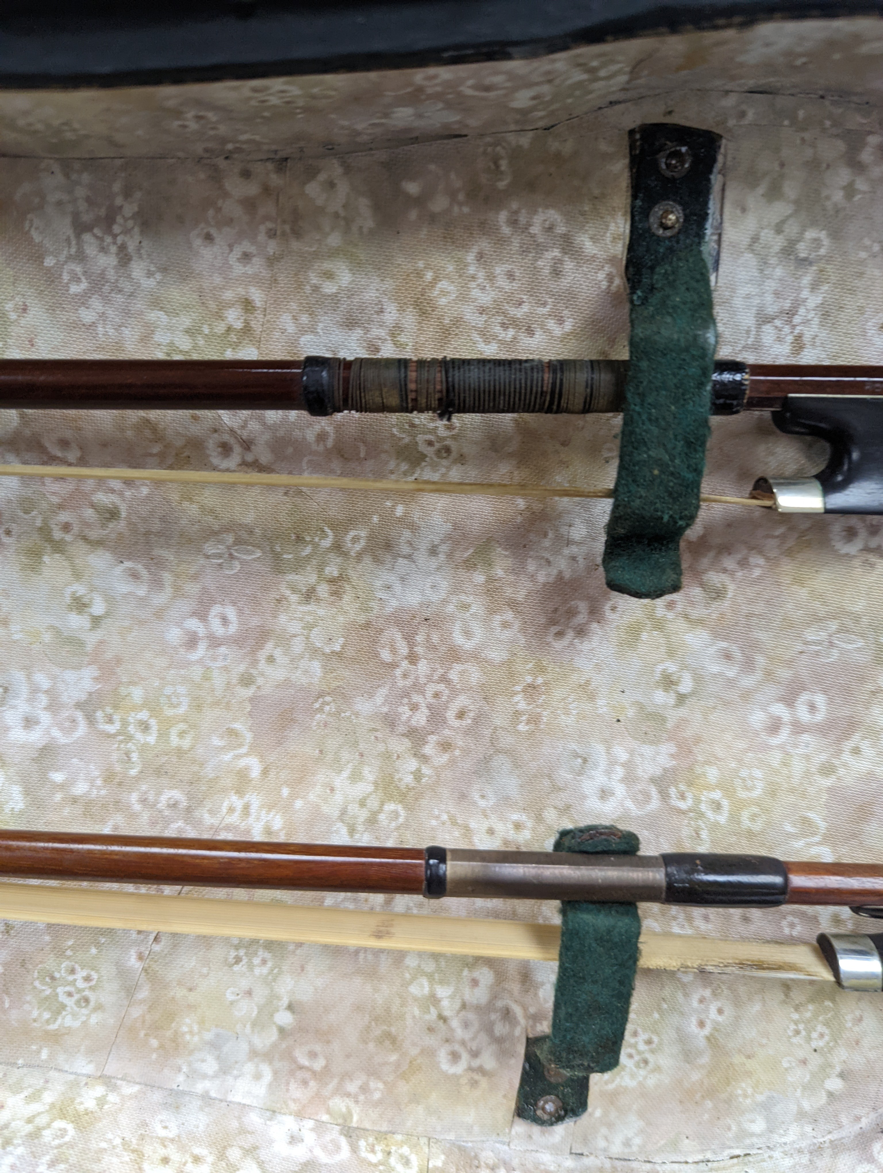 Two cased violins and bows, one with ‘Antonius Straduarius Cremonensis Faciebat Anno 17/13 Made In Czechoslovakia’ label to interior